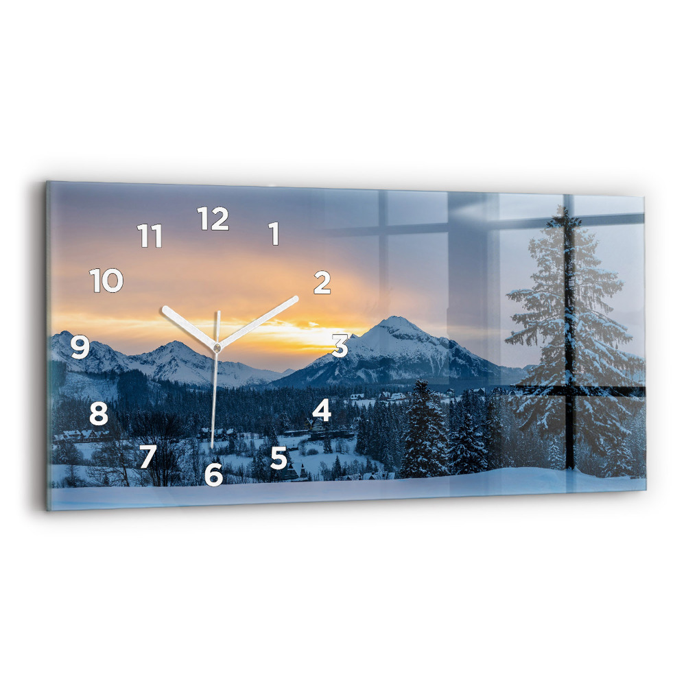 Horloge rectangulaire horizontale Paysage de montagne