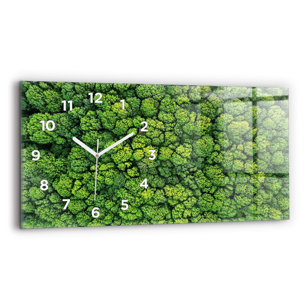 Horloge murale horizontale Forêt vue d'oiseau