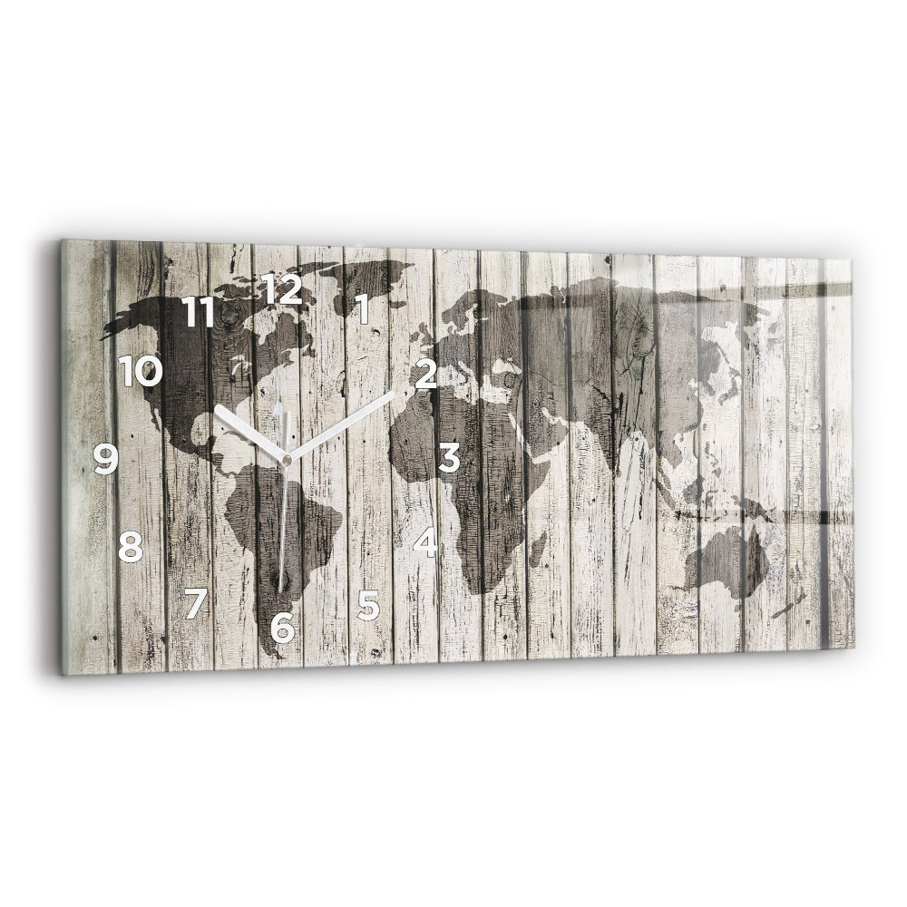 Horloge rectangulaire horizontale Planches de la carte du monde
