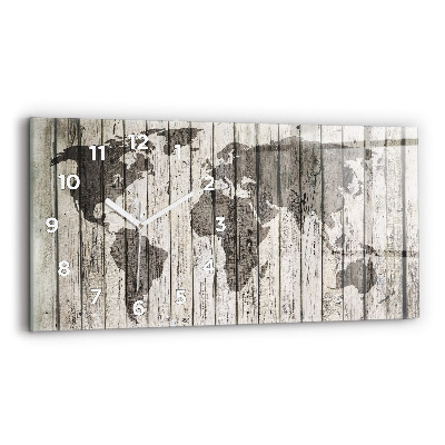 Horloge rectangulaire horizontale Planches de la carte du monde