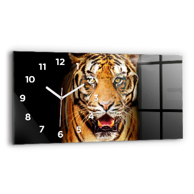 Horloge horizontale en verre Tigre - œil sauvage