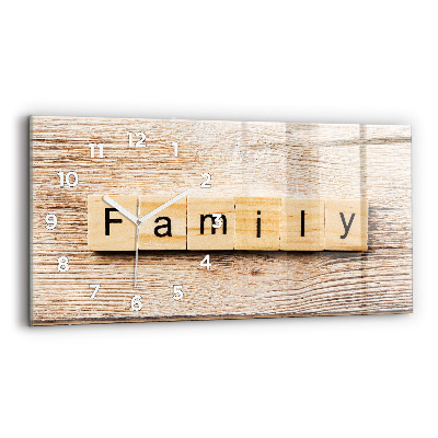 Horloge horizontale en verre Inscription familiale