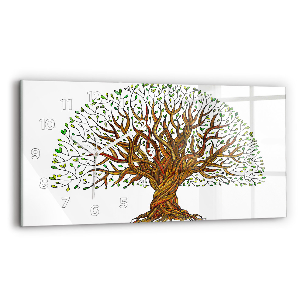 Horloge horizontale en verre Racines d'arbre