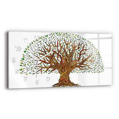 Horloge horizontale en verre Racines d'arbre