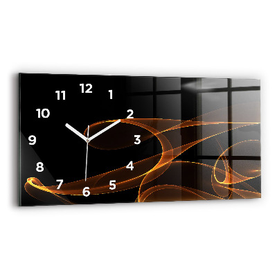 Horloge murale horizontale Lignes orange