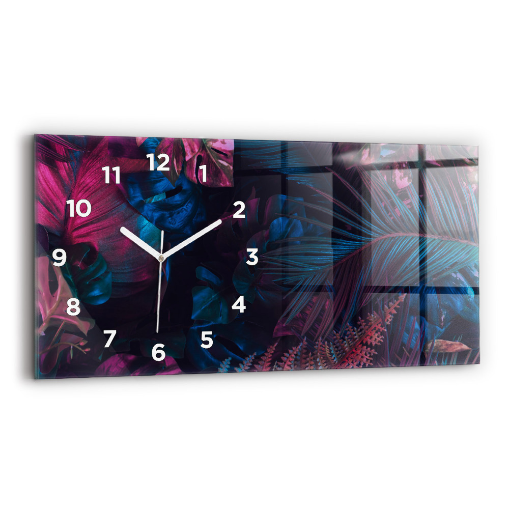 Horloge rectangulaire horizontale Fleurs exotiques