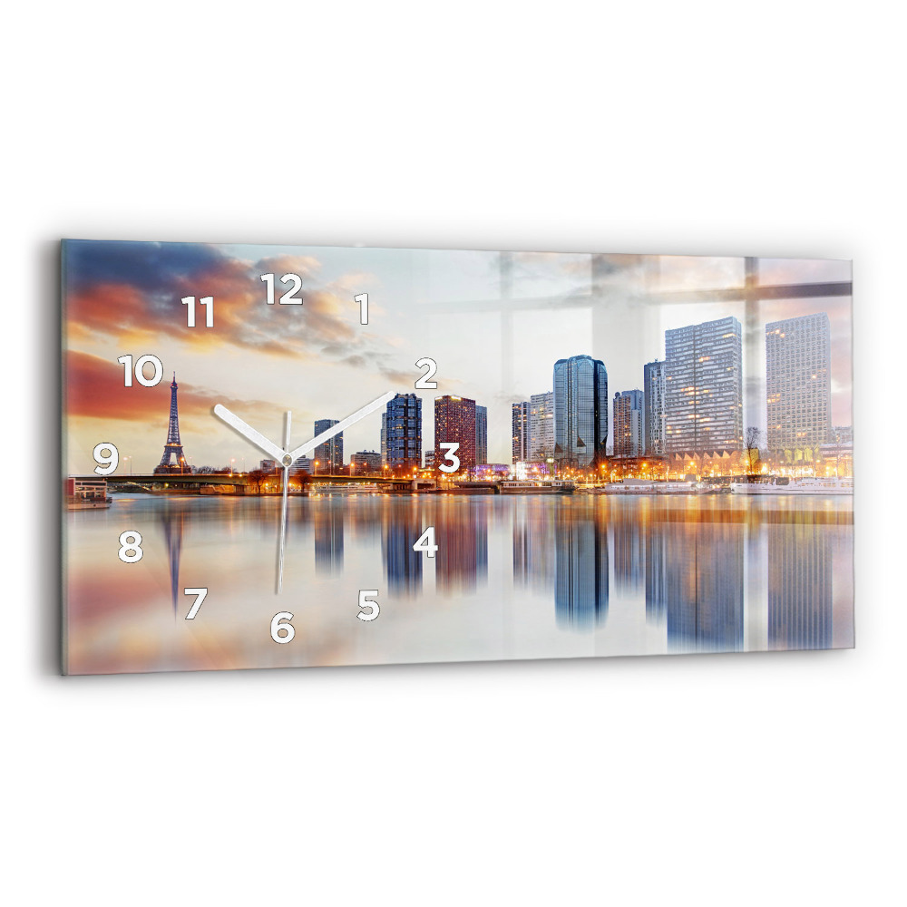 Horloge rectangulaire horizontale Panorama avec la Tour Eiffel