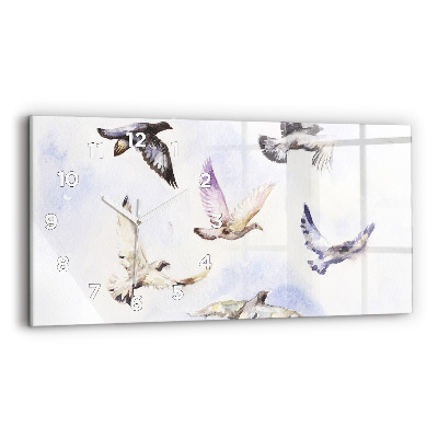 Horloge murale horizontale Oiseaux volants