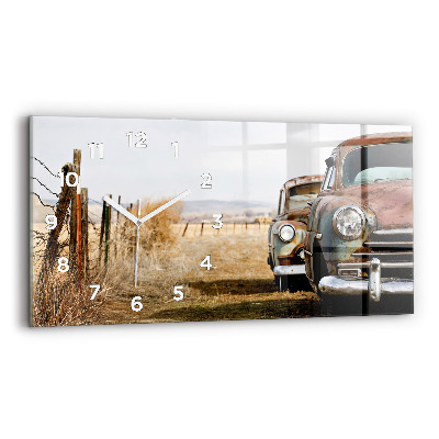Horloge murale horizontale Vieilles voitures