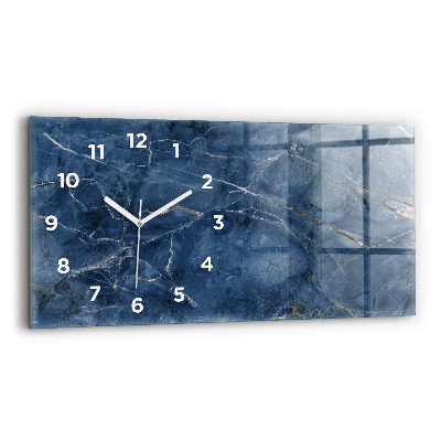 Horloge rectangulaire horizontale Texture marbre bleu