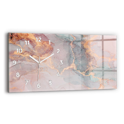 Horloge horizontale en verre Texture de marbre