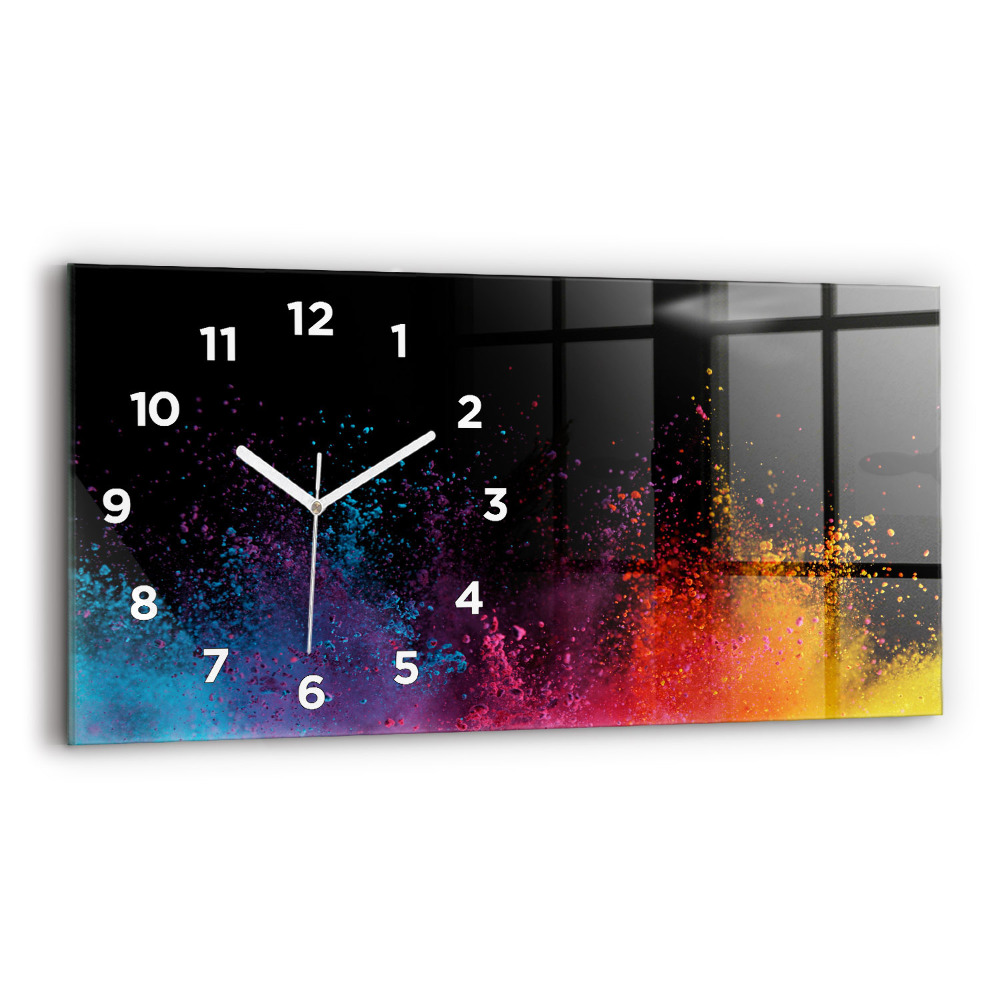 Horloge murale horizontale Une explosion de couleurs