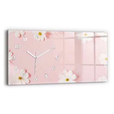 Horloge rectangulaire horizontale Fleurs de marguerite
