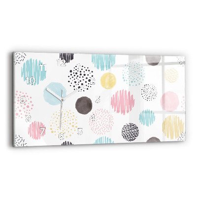 Horloge murale horizontale Motif géométrique