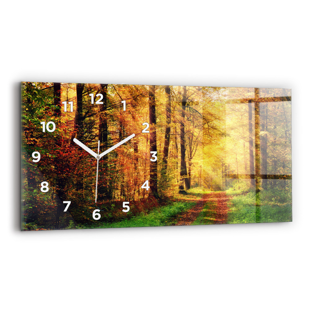 Horloge rectangulaire horizontale Paysage de forêt en automne