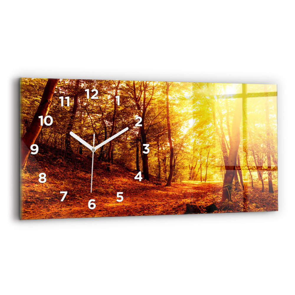 Horloge rectangulaire horizontale Paysage forestier au soleil