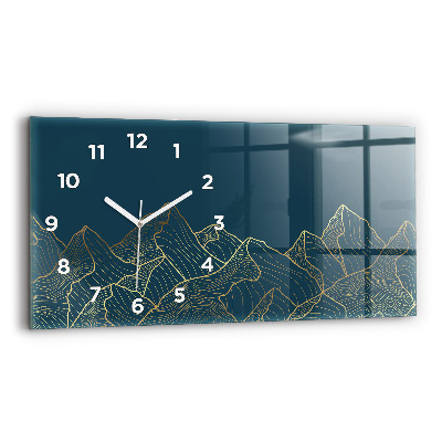 Horloge rectangulaire horizontale Croquis de montagnes