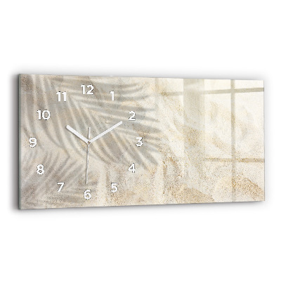Horloge rectangulaire horizontale Ombre d'un palmier Sable