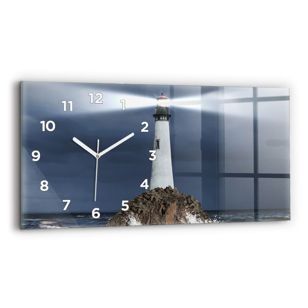 Horloge horizontale en verre Phare