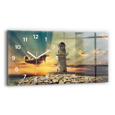 Horloge murale horizontale Phare sur la mer