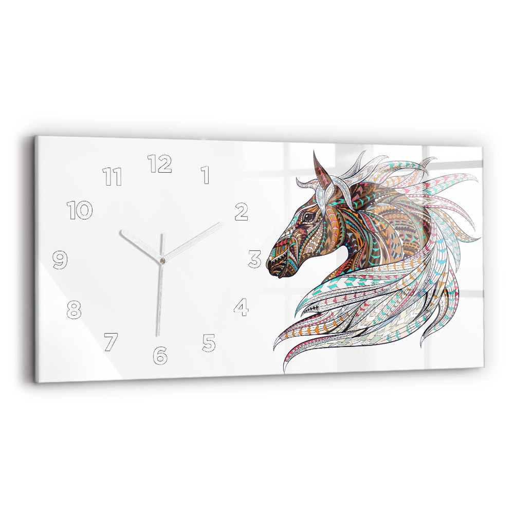 Horloge rectangulaire horizontale Illustration d'un cheval