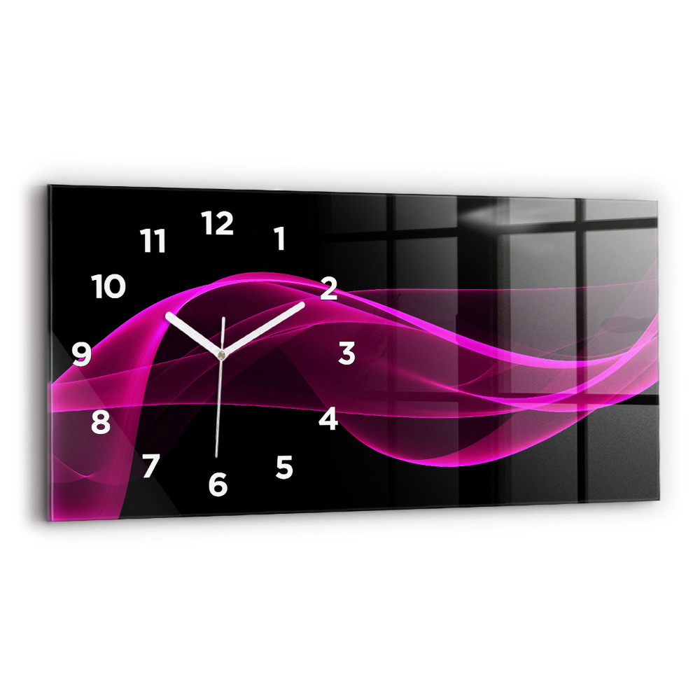 Horloge horizontale en verre Abstraction rose
