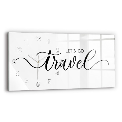 Horloge rectangulaire horizontale Inscription de voyage