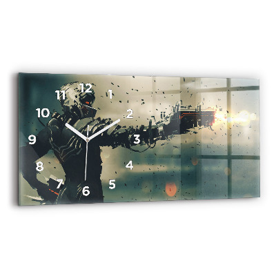 Horloge horizontale en verre Jeu d'armes mortelles