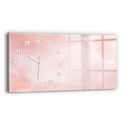 Horloge rectangulaire horizontale Bille rose