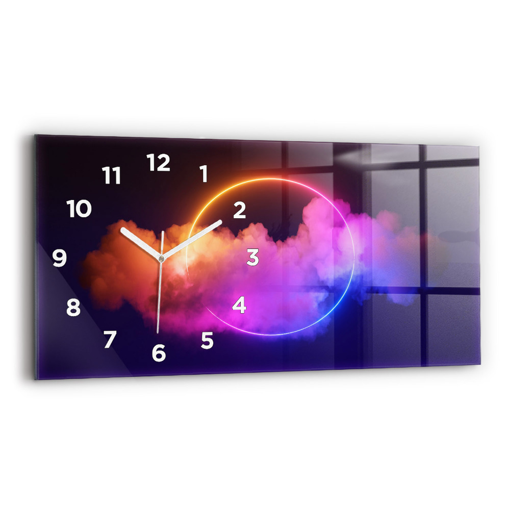Horloge murale horizontale Fumée 3D abstraite