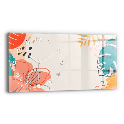 Horloge horizontale en verre Plantes hawaïennes