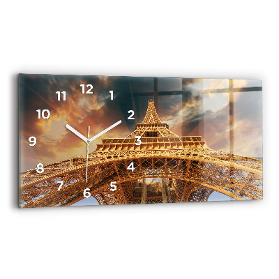 Horloge murale horizontale Tour Eiffel au soleil