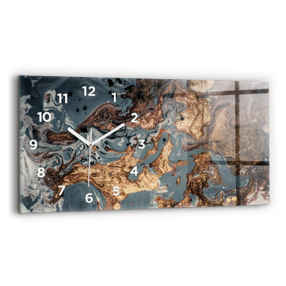 Horloge rectangulaire horizontale Marbre Art abstrait