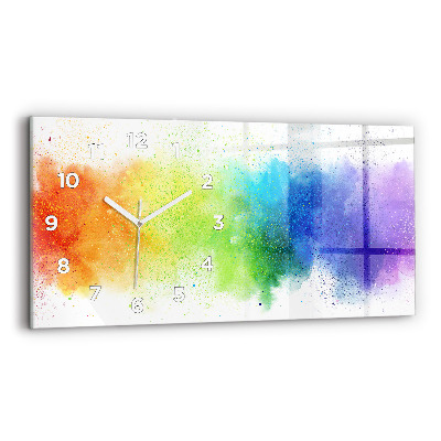 Horloge murale horizontale Arc-en-ciel abstrait