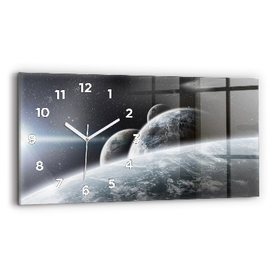 Horloge murale horizontale Cosmos Planètes