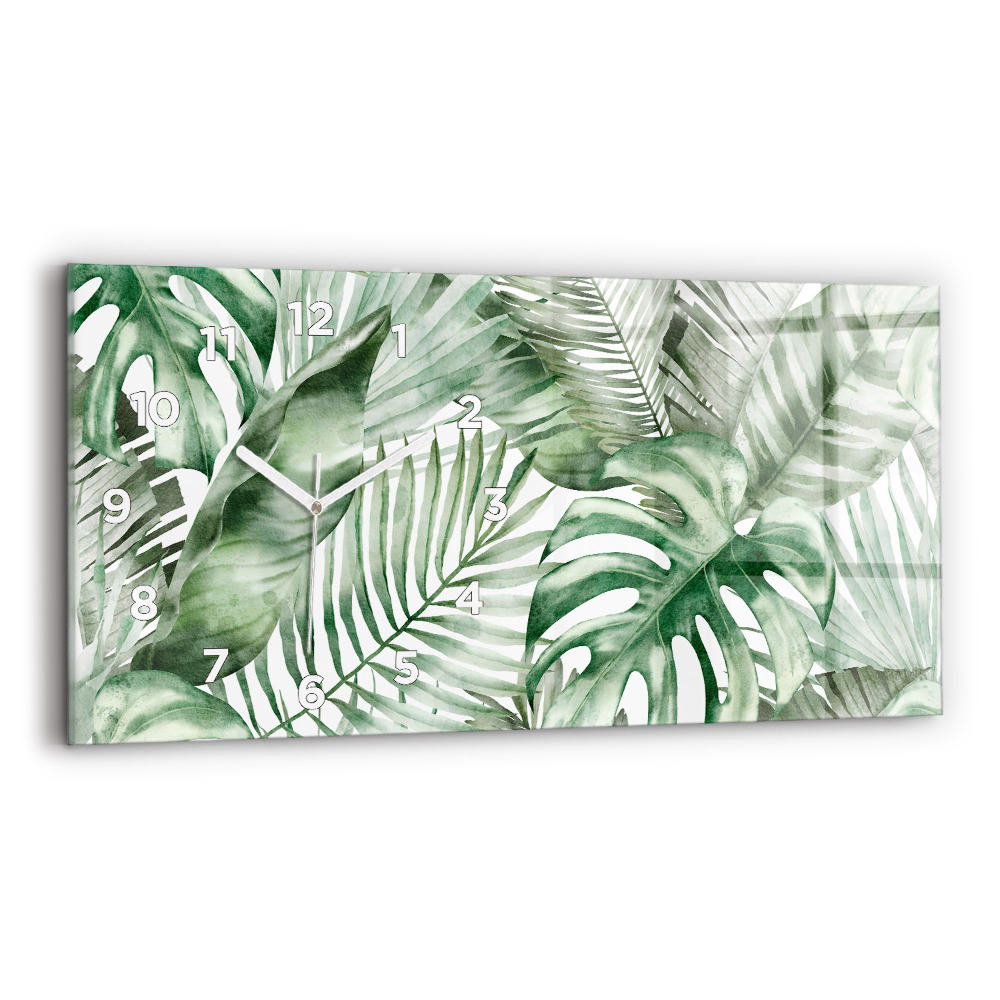 Horloge murale horizontale Feuilles de plantes