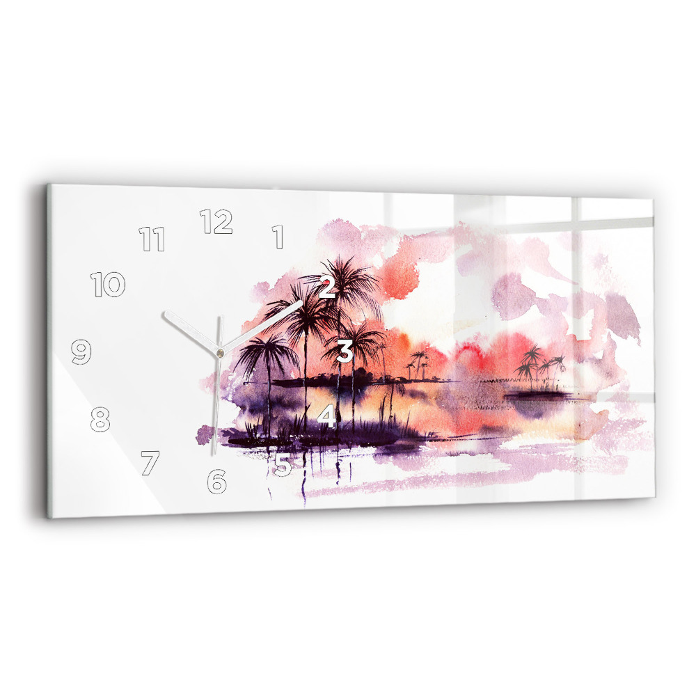 Horloge rectangulaire horizontale Paysage tropical