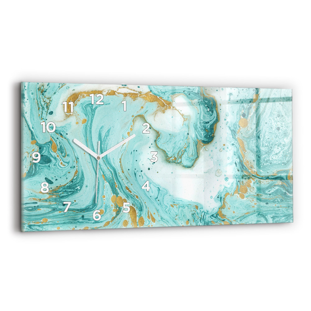 Horloge rectangulaire horizontale Texture de marbre