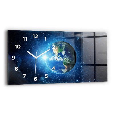 Horloge murale horizontale Terre et galaxie - NASA