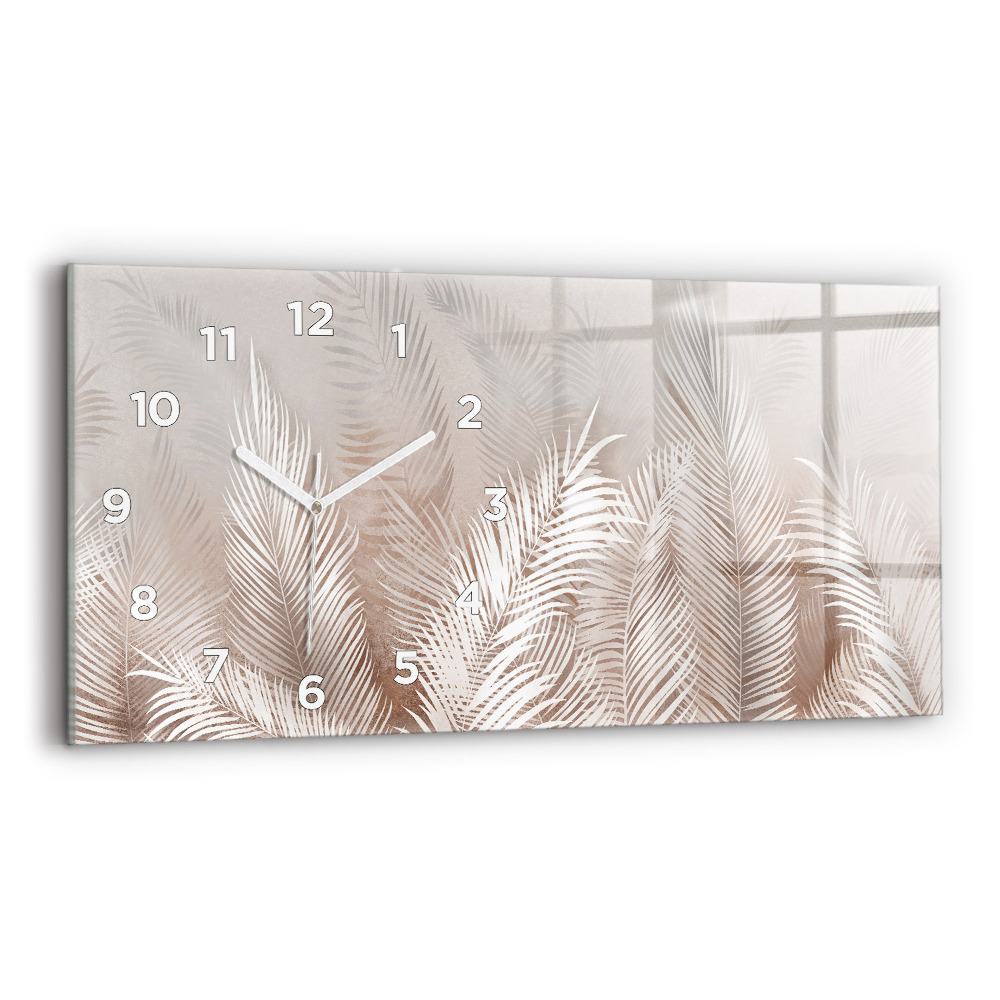 Horloge horizontale en verre Feuilles tropicales