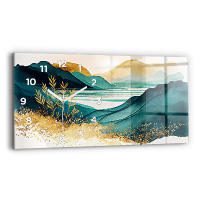Horloge rectangulaire horizontale Paysage de montagne