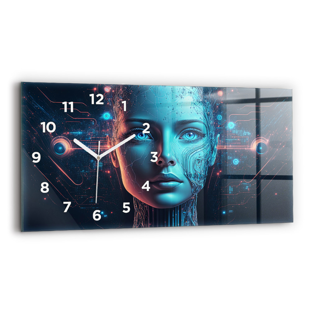 Horloge horizontale en verre Intelligence artificielle