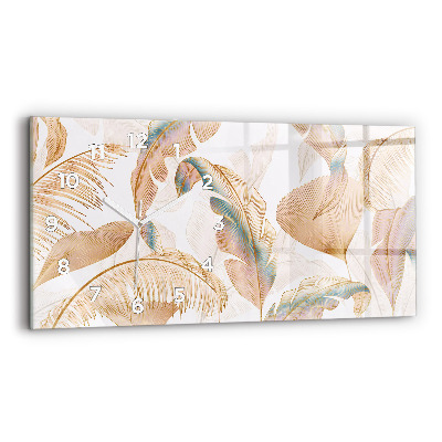 Horloge horizontale en verre Motif de feuilles dans la nature