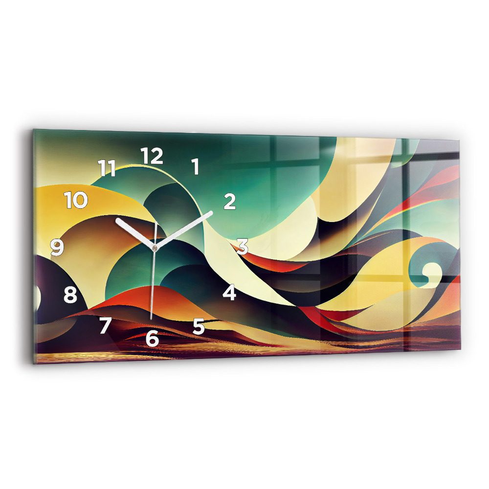Horloge rectangulaire horizontale Fond de lignes abstraites