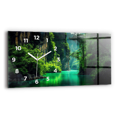 Horloge horizontale en verre Paysage naturel de Thaïlande