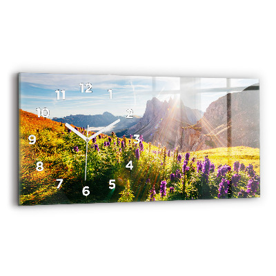 Horloge rectangulaire horizontale Prairie de lavande