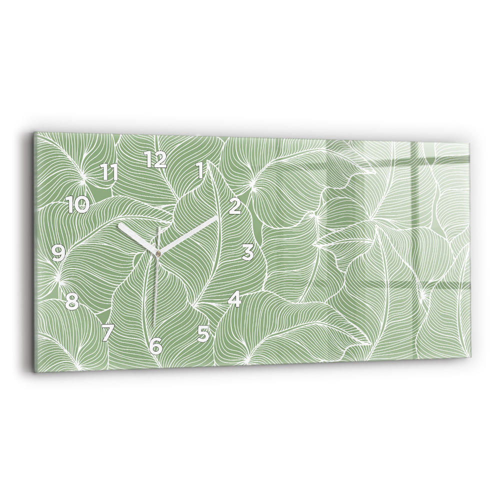 Horloge rectangulaire horizontale Motif de feuilles dans la nature