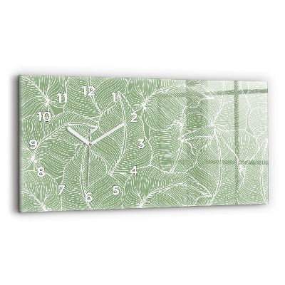 Horloge rectangulaire horizontale Motif de feuilles dans la nature
