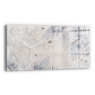 Horloge horizontale en verre Feuille de palmier