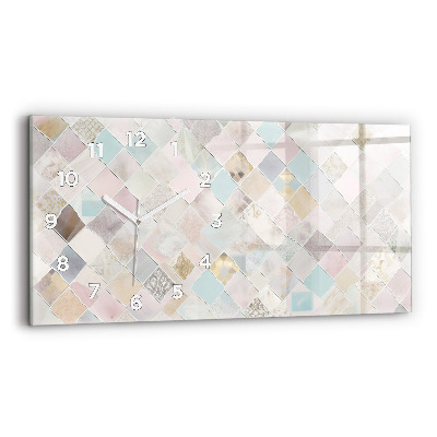 Horloge murale horizontale Tuiles colorées